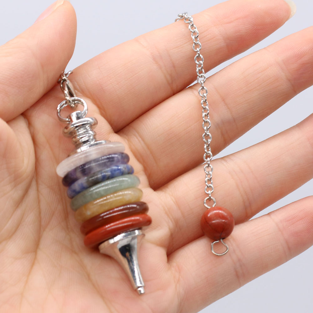 Crystal Pendant Necklace Natural Stone - Natural Stone Chakra Pendulum Radiesthesia Dowsing