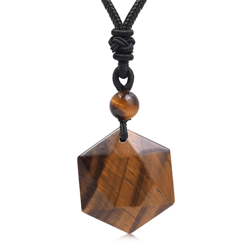 Crystal Pendant Necklace Natural Stone - New Fashion Tiger's Eye Star Pendant