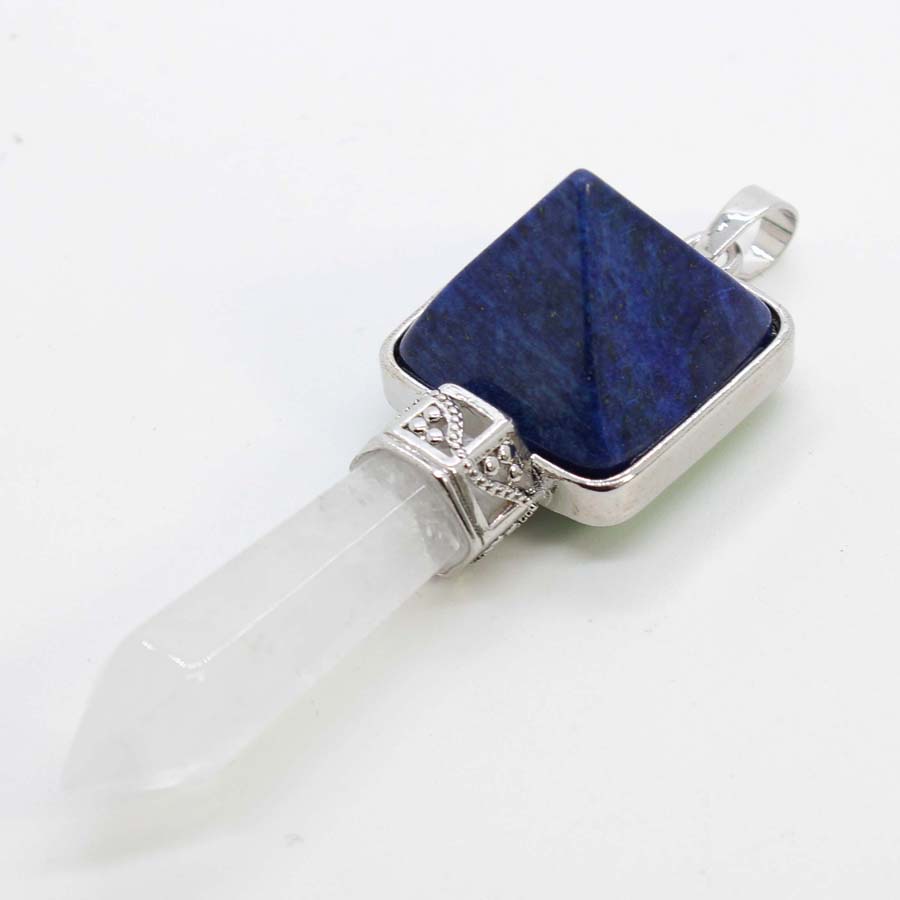 Crystal Pendant Necklace Natural Stone - Charms Natural Healing Crystal Hexagon Prism