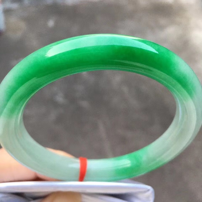 Bracelets - Natural Myanmar jade bracelet, round shape,