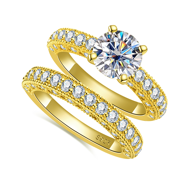 Moissanite Engagement Ring 1 Carat - Ring Set For Women 925 Sterling