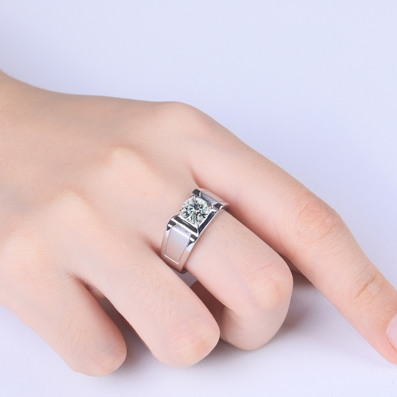 Hot selling s925 sterling silv - огляд і ціна Moissanite Engagement Ring 1 Carat