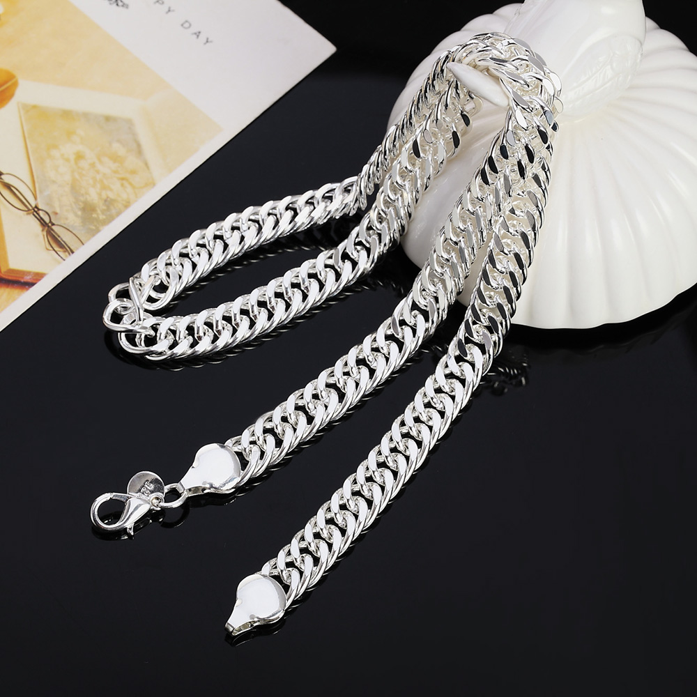 New 925 Sterling Silver Cuban  - огляд і ціна Cuban Link Chain 12Mm