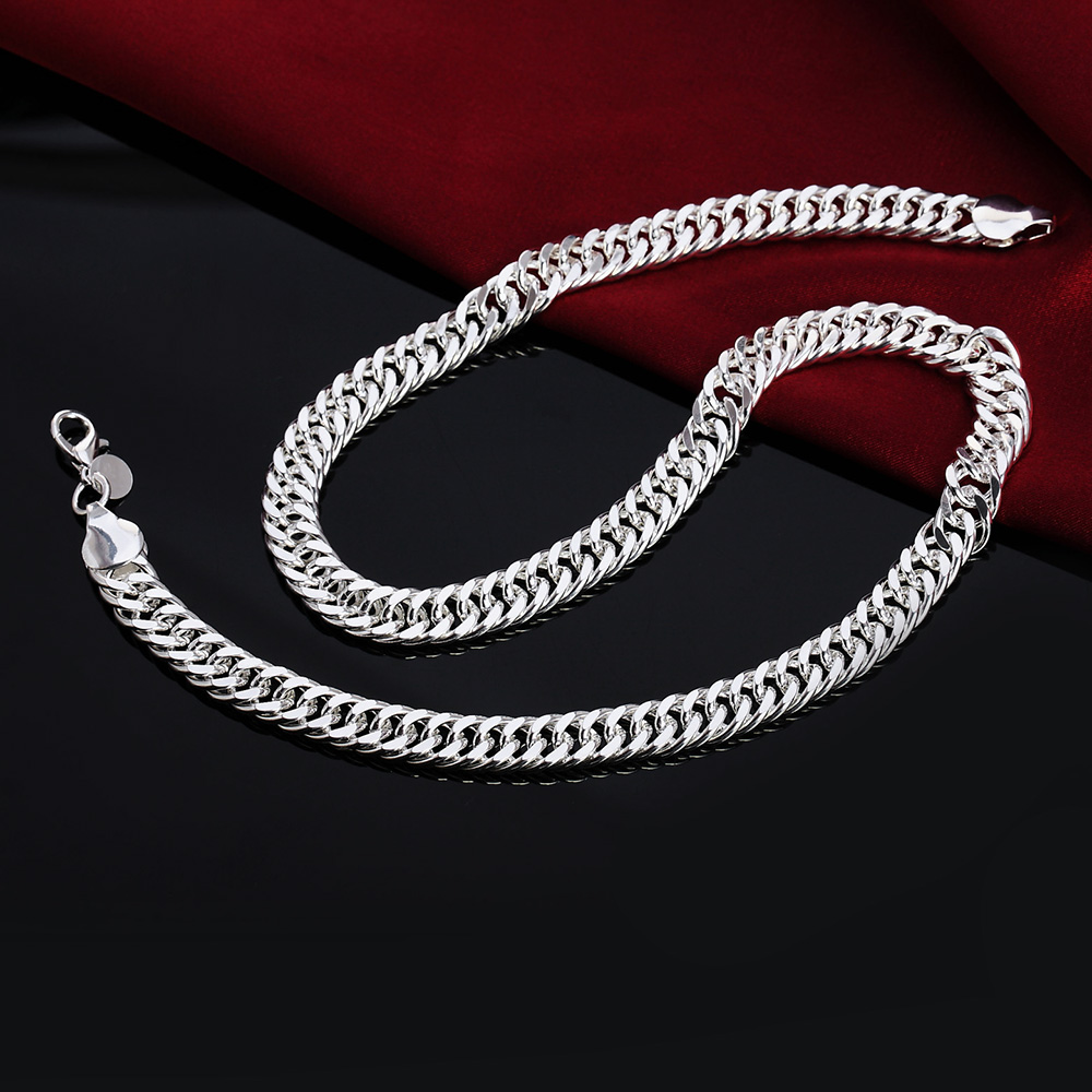 New 925 Sterling Silver Cuban  - огляд і ціна Cuban Link Chain 12Mm