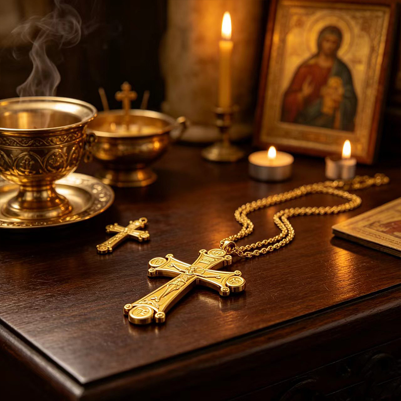 Premium Orthodox Crucifix Neck - огляд і ціна Cross Pendant Necklace Gold