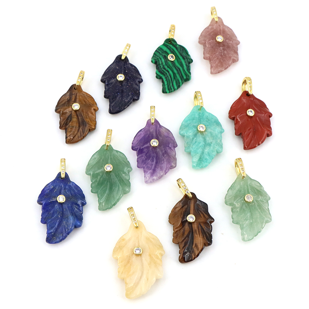 Natural Stone Crystal Leaf wit - огляд і ціна Crystal Pendant Necklace Natural Stone