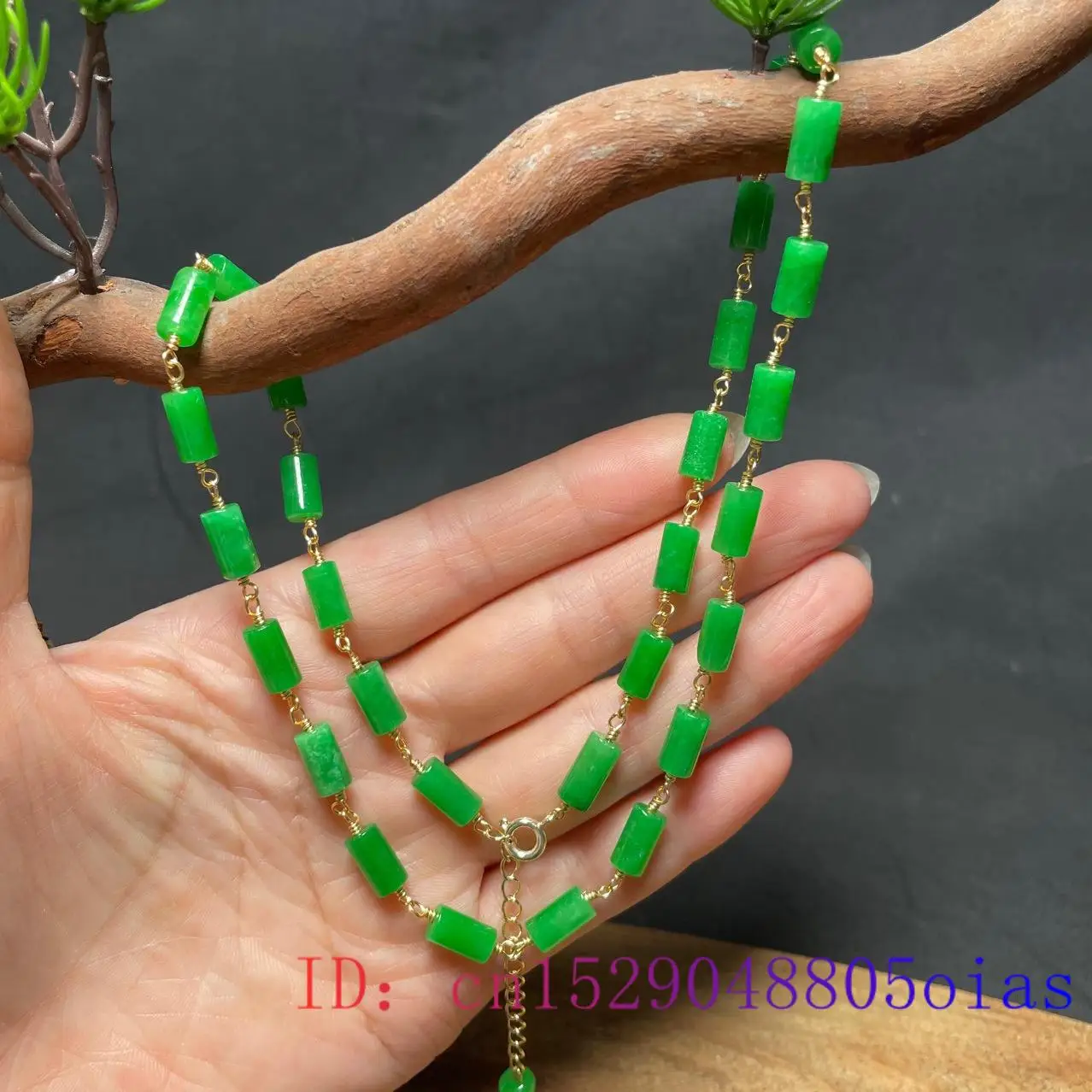 Green Jade Beaded Necklace Vin - огляд і ціна Necklaces