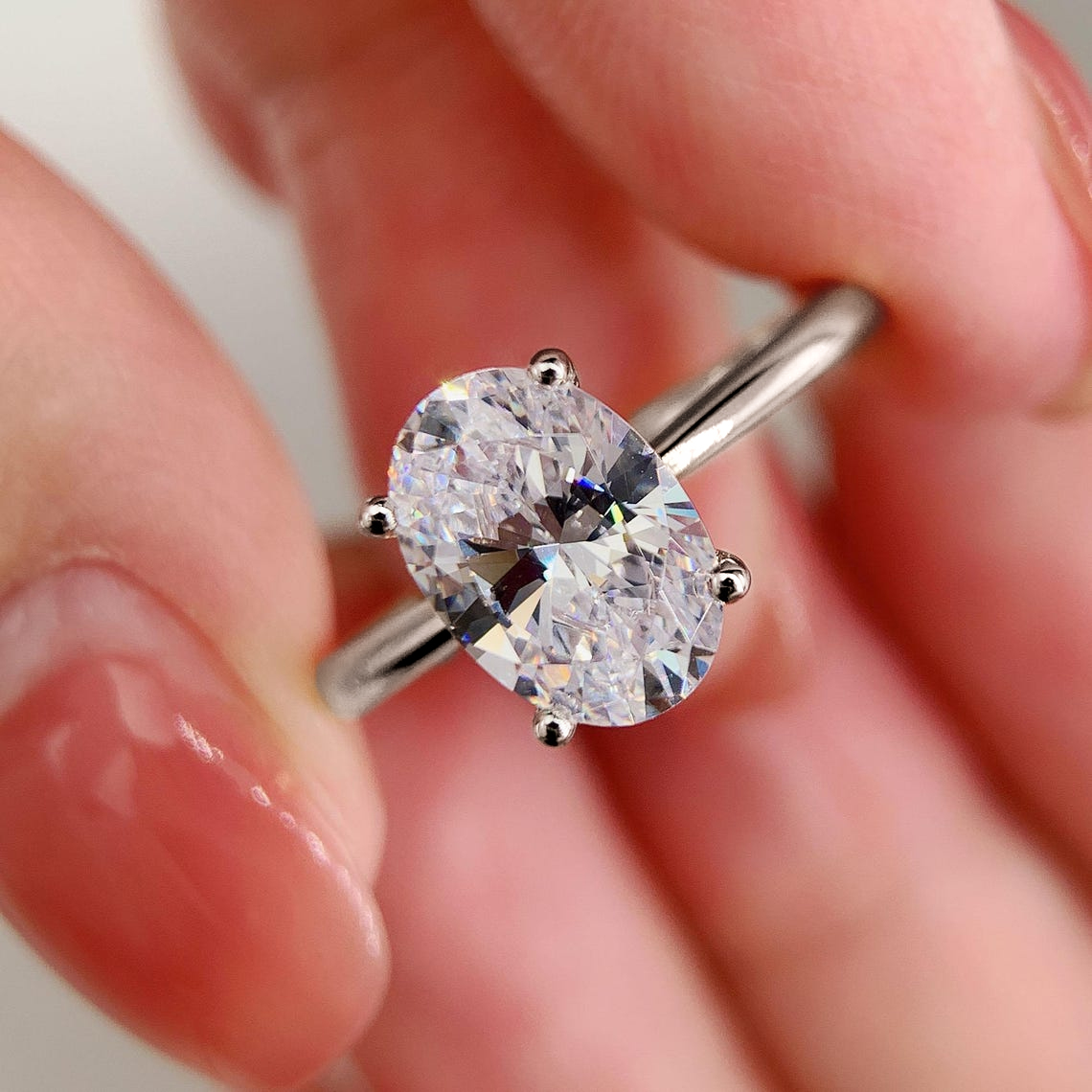 1/2/3 Carat Oval Cut Moissanit - огляд і ціна Moissanite Engagement Ring 1 Carat