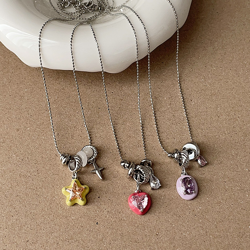 Minar French Colorful Enamel C - огляд і ціна Heart Locket Necklace Photo