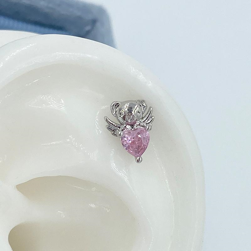 1 PCS Shiny Pink Zircon 316L S - огляд і ціна Earrings
