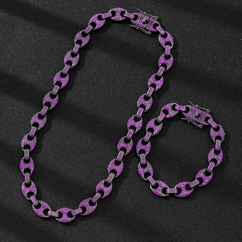 Men Women HipHop 12mm Black Pu - огляд і ціна Cuban Link Chain 12Mm