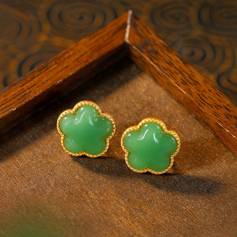 Green Natural Jade Clover Earr - огляд і ціна Earrings