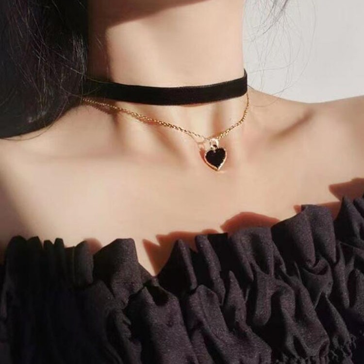 Romantic Double Layer Choker N - огляд і ціна Layered Pendant Necklace Aesthetic