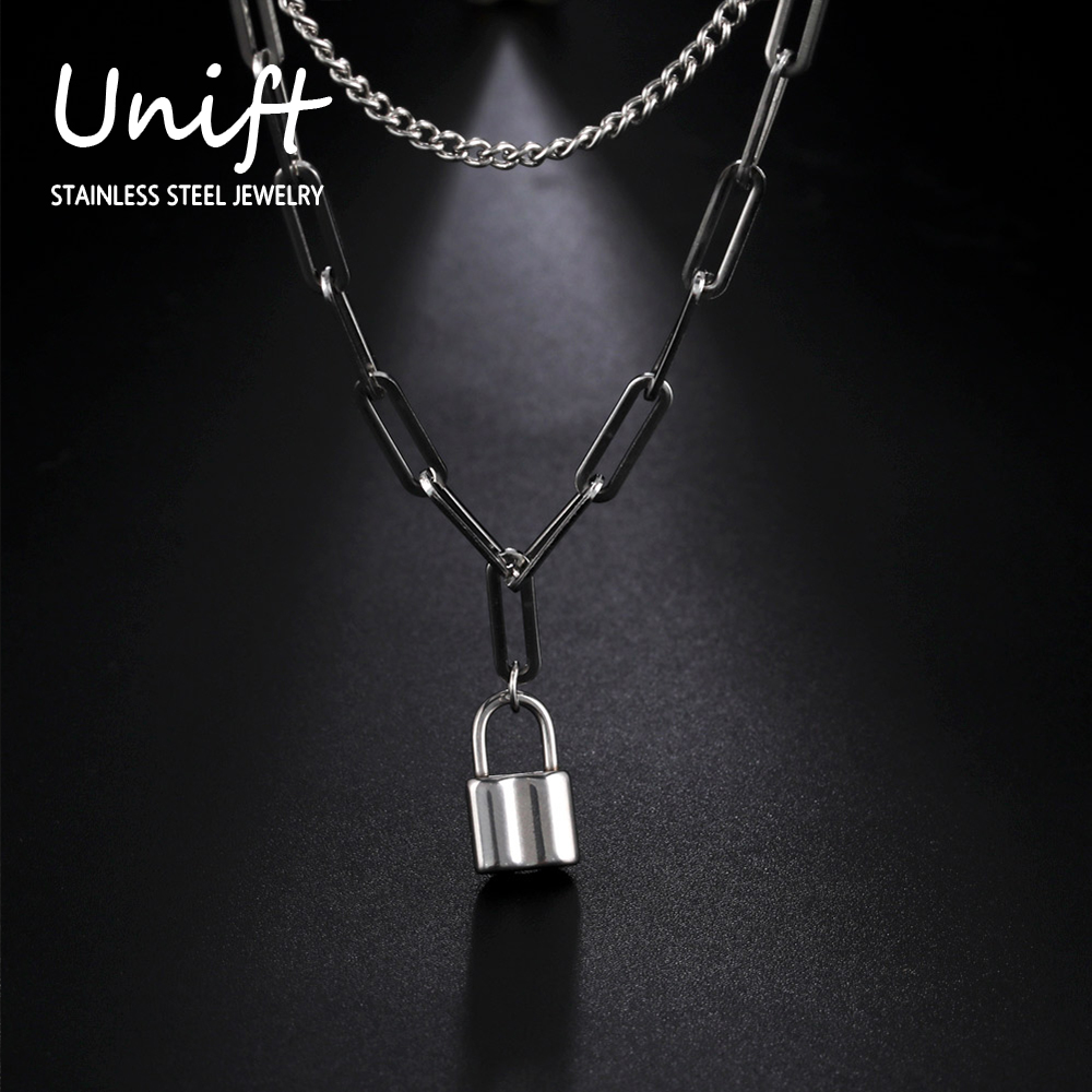 Unift Aesthetic Padlock Pendan - огляд і ціна Layered Pendant Necklace Aesthetic