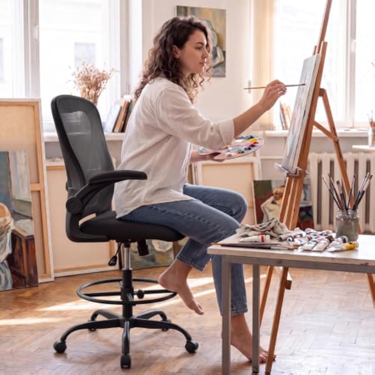 Ergonomic Tall Drafting Seat w - огляд і ціна Rings