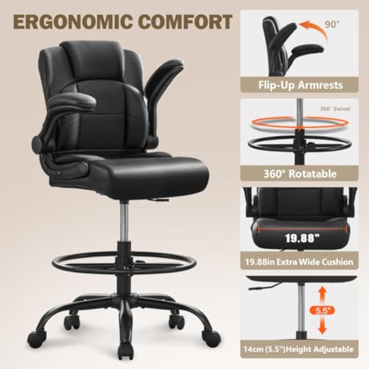 Ergonomic Tall Stool for Stand - огляд і ціна Rings