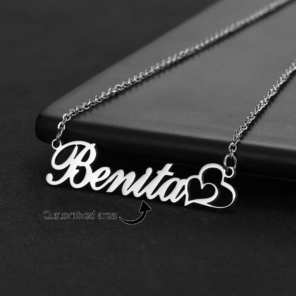 Personalized Double Heart Cust - огляд і ціна Custom Name Necklace Stainless Steel