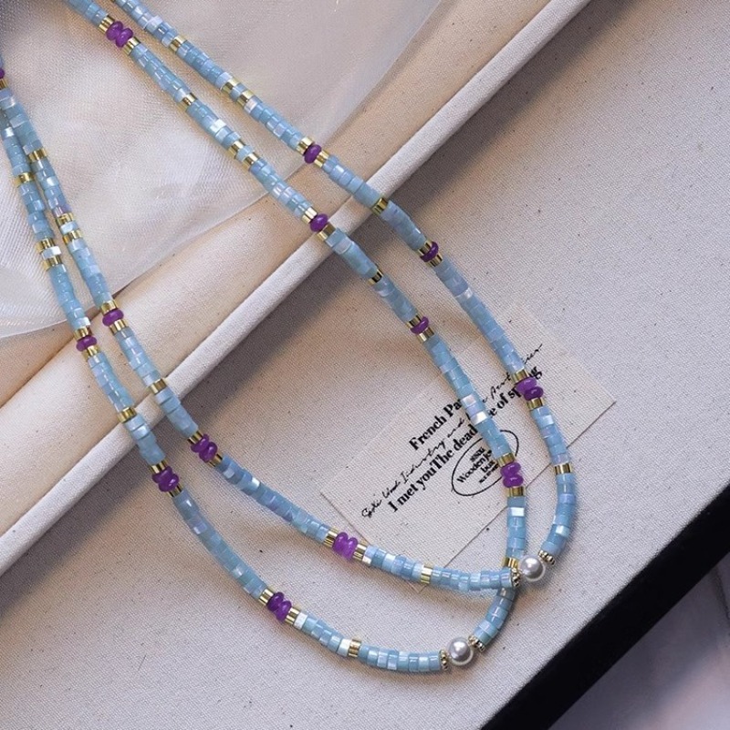 Minar Unusual Blue Natural Sto - огляд і ціна Pearl Choker Necklace Vintage