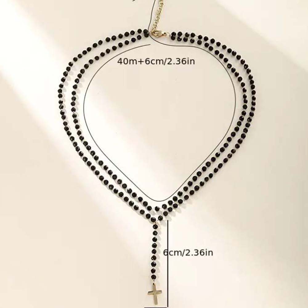 Gothic Double Layer Black Crys - огляд і ціна Layered Pendant Necklace Aesthetic