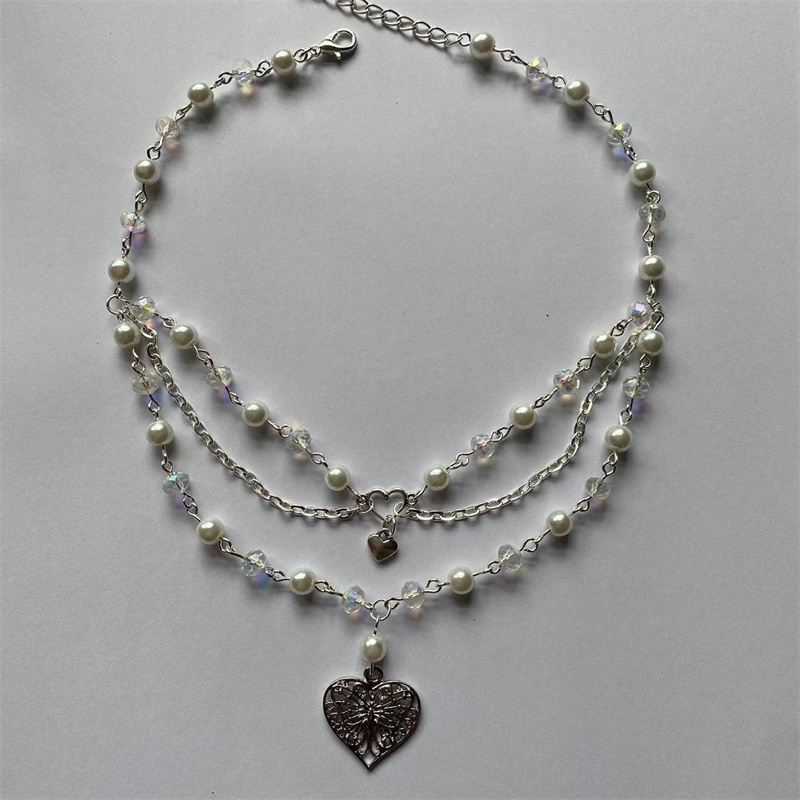 Butterfly Heart Pearls Necklac - огляд і ціна Pearl Choker Necklace Vintage