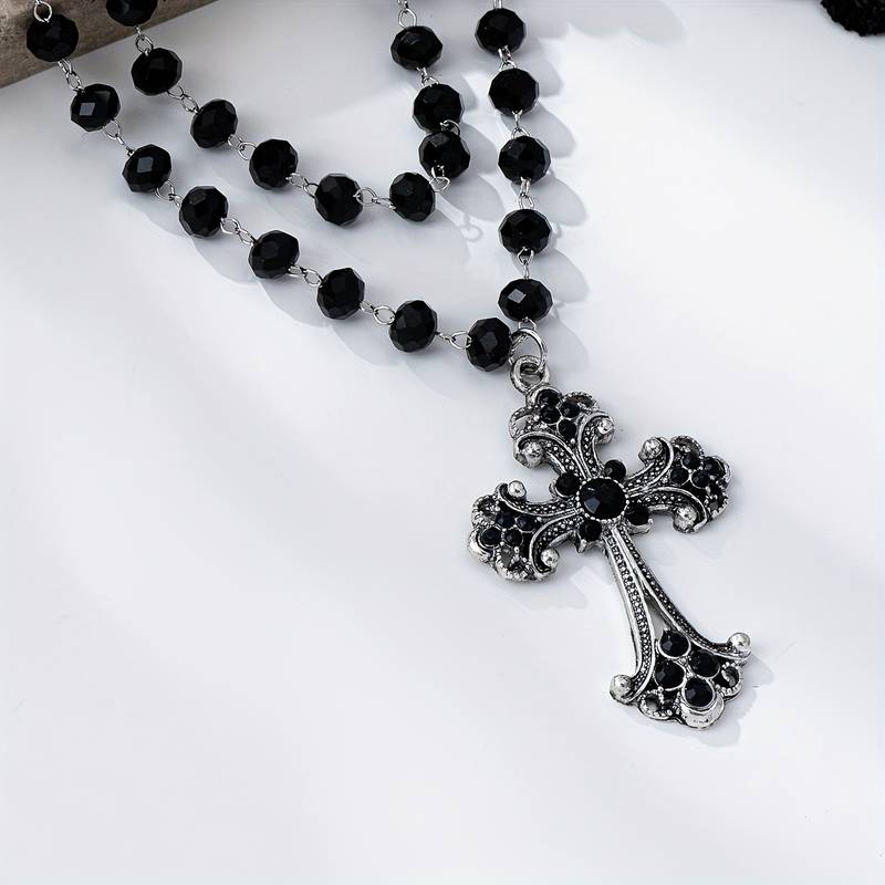 Y2K Grunge Gothic Layered Cros - огляд і ціна Layered Pendant Necklace Aesthetic