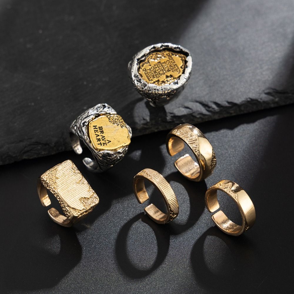 Finger Rings Sets 6Pcs/Set Geo - огляд і ціна Vintage Punk Knuckle Rings Set