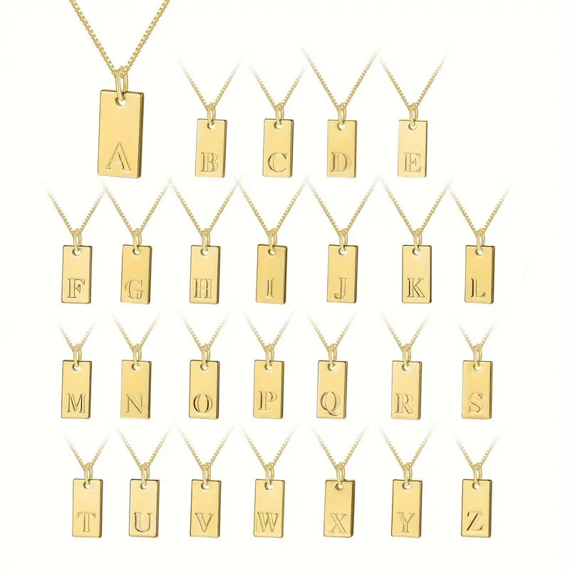 Tiny Square 26 Initial Letters - огляд і ціна Initial Letter Necklace 18K Gold