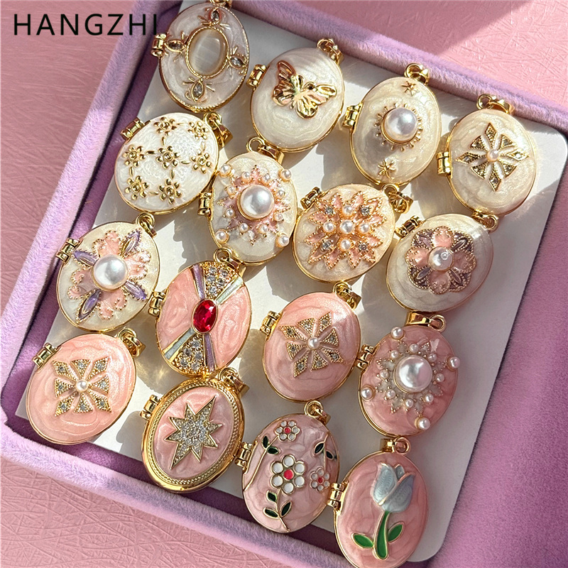 HangZhi Enamel Romantic Pink W - огляд і ціна Heart Locket Necklace Photo