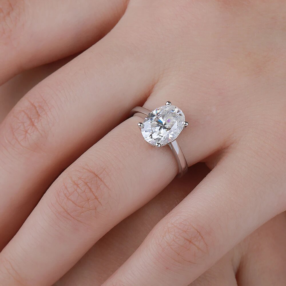 1/2/3 Carat Oval Cut Moissanit - огляд і ціна Moissanite Engagement Ring 1 Carat