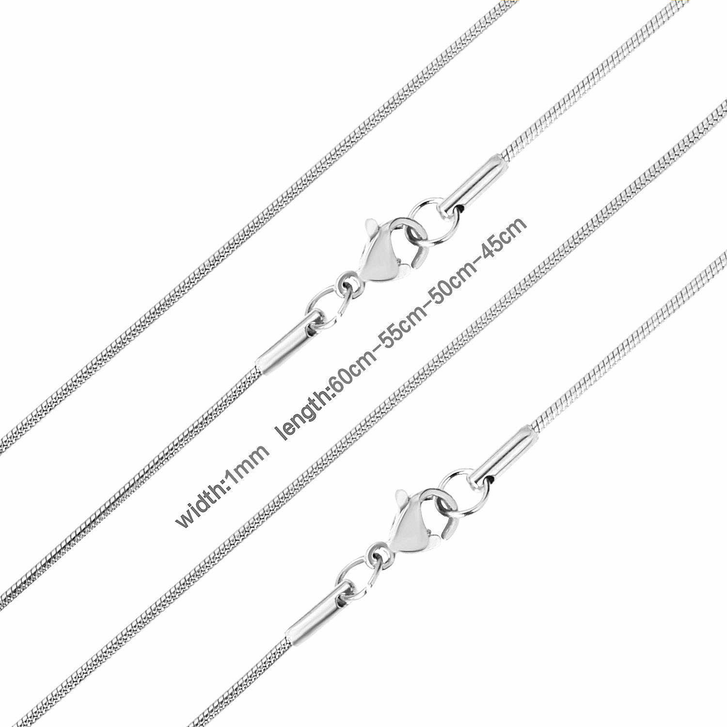 Suitable for Men and Women 1mm - огляд і ціна 925 Sterling Silver Chain Necklace Men